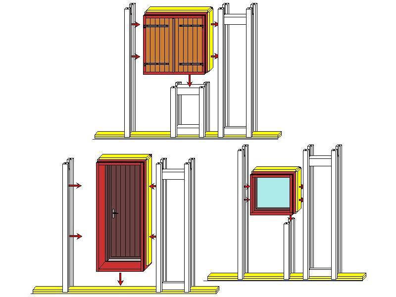 Pose du bloc menuiserie d'une maison ossature bois